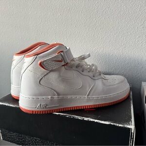 Nike Air High-Top Sneakers - White and Orange